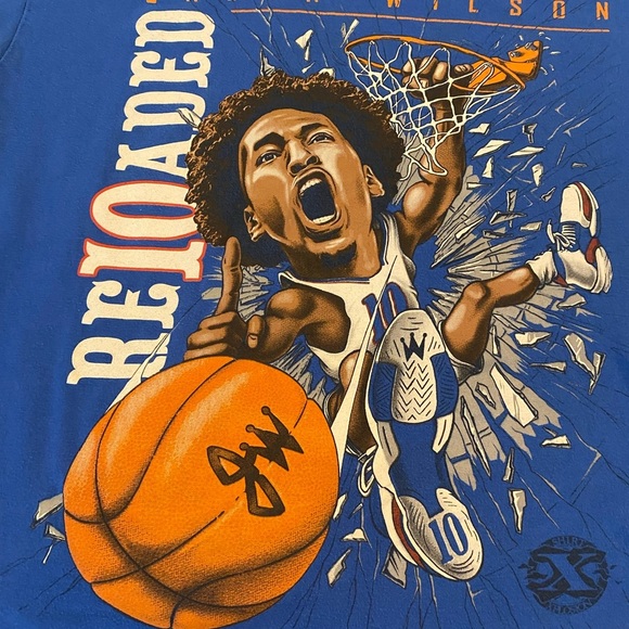 Kansas Jayhawks Gildan Jalen Wilson T Shirt Color Blue Size Large - Picture 2 of 5